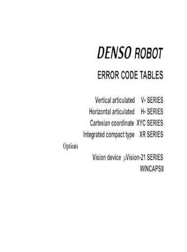 códigos de error del robot automático denso