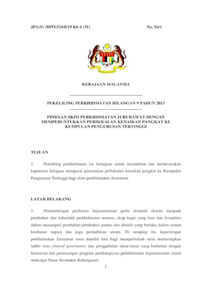 Surat Pekeliling Perkhidmatan Awam Bil.9 Tahun 2013