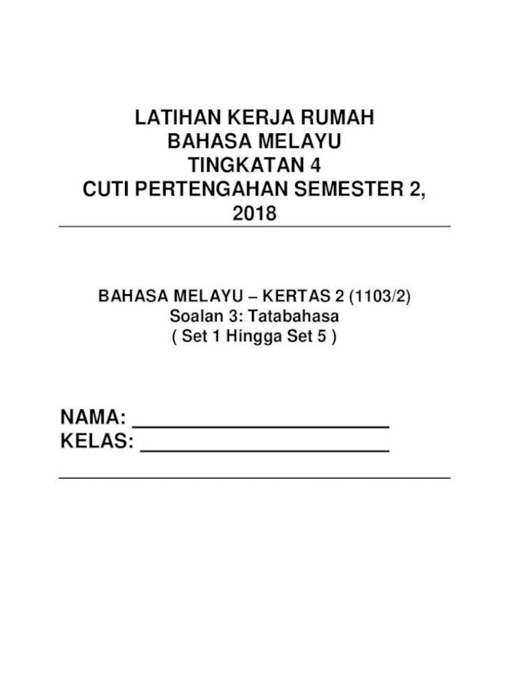 Komsas Latihan Bahasa Melayu Tingkatan 2